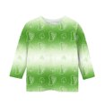 thumbnail image 4 of Tauxra Chandail de la Saint-Patrick pour Adultes, Chandail à Col Rond Imprimé à Manches 3/4, T-Shirt Décontracté à Manches Longues avec Graphique de Trèfle pour Activités Festives, 4 of 6