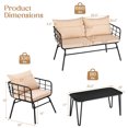 thumbnail image 2 of Gymax Ensemble de Conversation pour Patio 4 Pcs Ensemble de Meubles d'Extérieur avec Coussins Structure en Acier, 2 of 7