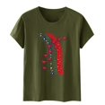 thumbnail image 4 of LUOGENLI T-shirts pour Femme pour Femmes T-Shirt pour Femme Col Rond Haut Imprimé T-Shirt pour Femme T-shirts à Manches Courtes pour Femmes T-Shirt Graphique Fête de la Saint-Patrick Vert Armée P, 4 of 4