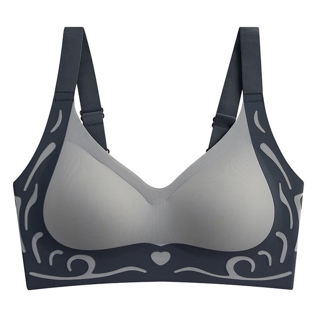 Kcodviy Women's Comfortable and Transparent Womens Bras No Underwire Plus Size Shoulder Strap Cordless Backless Running Bra Spongeless with Convertible Shoulder Compression Bra Straps