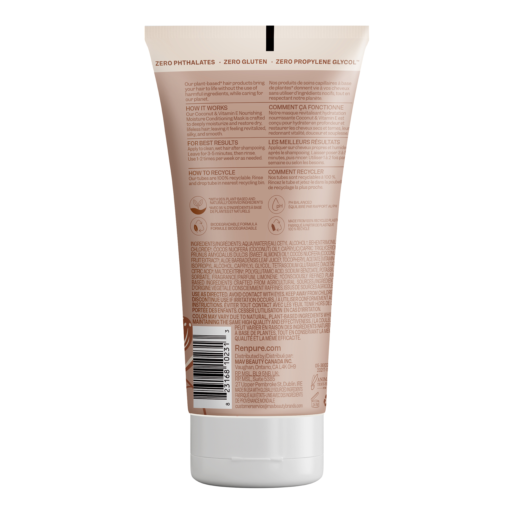 Renpure Coconut & Vitamin E Nourishing Moisture Conditioning Hair Mask - 8. fl. oz. 227 g