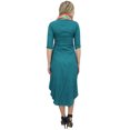 thumbnail image 4 of Bimba Robe Maxi Drapée à Col Drapé pour Femme Bleu Sarcelle avec Foulard à Franges Tenue de Vacances-10, 4 of 6