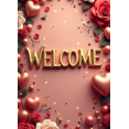 thumbnail image 4 of Welcome Decorative Banner with Roses and Hearts for Parties Events Celebrations Wedding Backdrop Party Decoration and Indoor Photography Background, 4 of 4