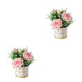 thumbnail image 4 of relayinert Simulation Flower Set Low Maintenance Easy To Clean Fake Peony Silk Hydrangea Flower Silk Artificial Flowers With Vase rose pink 2Set, 4 of 6