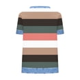 thumbnail image 3 of Hauts Décontractés à Manches Courtes pour Femmes, Blouses à Col Rond Coupe Ample, T-Shirts d'Été Unis pour Usage Quotidien, Chemises en Polyester Confortables, 3 of 5
