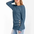 thumbnail image 3 of Women's Ribbed Sweater Set 2025 - Long Sleeve Tunic Leggings | Button Front Knit Pullover, 3 of 8