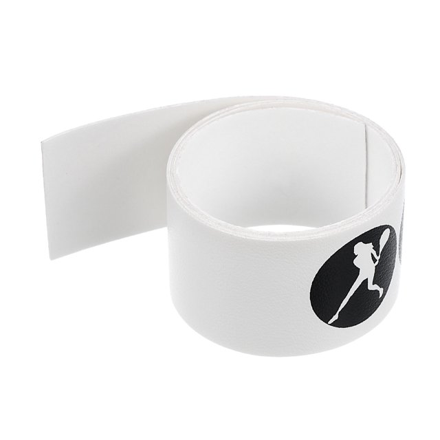 Unique Bargains 16" Racket Head Protection Tape, PU Tennis Racquet Head Guard for Tennis Practice Training, White
