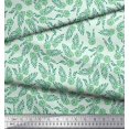 thumbnail image 2 of Soimoi Modal Satin Fabric Leaves & Floral Block Print Sewing Fabric Yard 42 Inch Wide, 2 of 3
