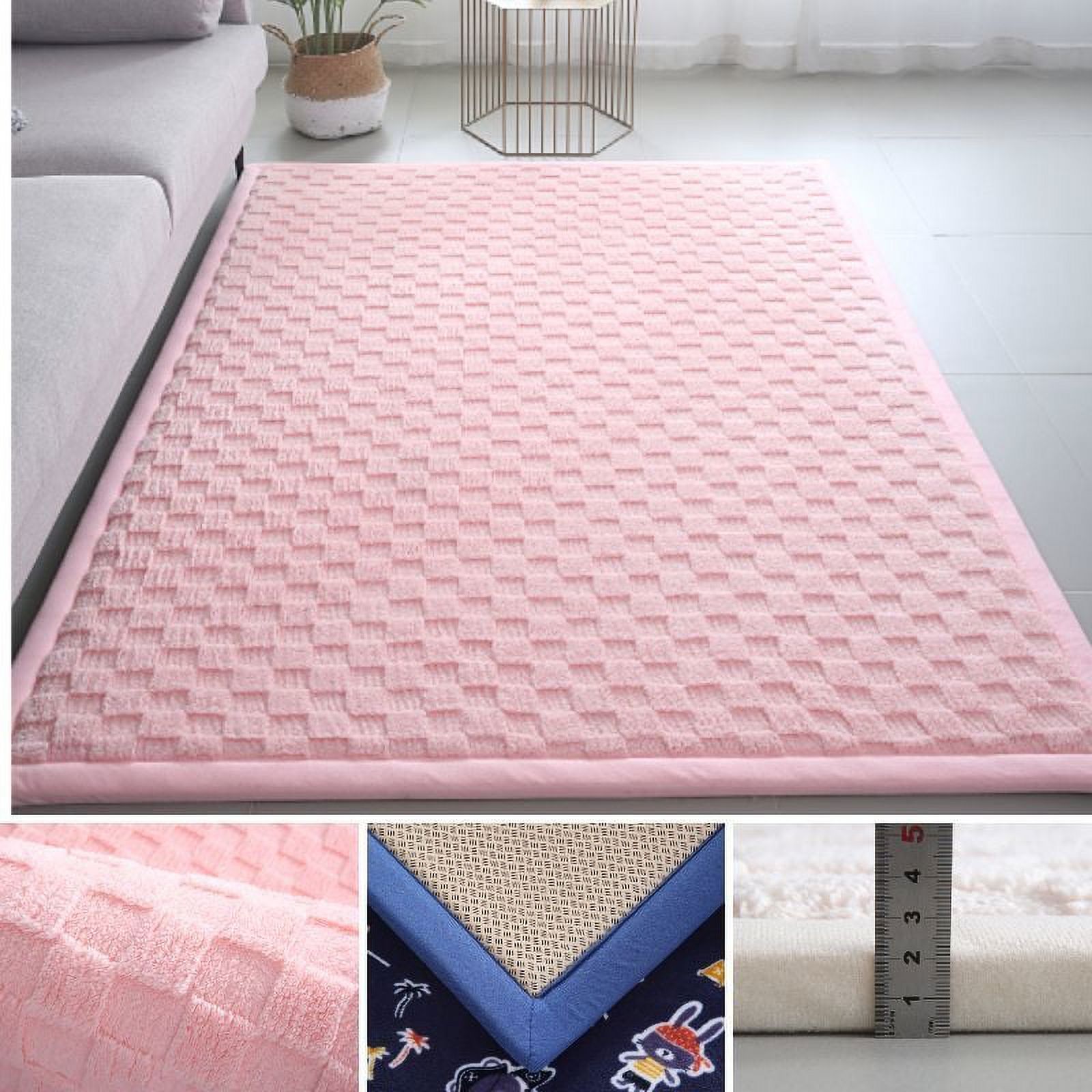 Nvzi Bathroom Rug Mat , Non-Slip Plush Shaggy Bath Carpet, Machine Wash Dry, Bath Mats for Bathroom Floor, Tub and Shower, Bathroom Runner Bathmat Accessories Decor, Pink C,16*24inch