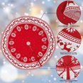 thumbnail image 3 of PHOGARY Christmas Tree Skirt Snowflake Elk Pattern Knitted Red Xmas Tree Skirt Strap Fixation Christmas Holiday Decorations 35 Inches, 3 of 6