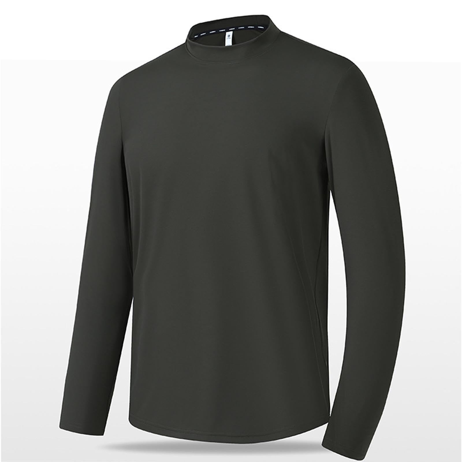 AherBiu Linen Shirts for Men Long Sleeve Button down Stand Collar Beach Casual Fall Shirt