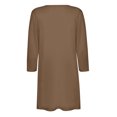 thumbnail image 4 of Pompotops Women's Solid Color Three Quarter Sleeve Casual Tops Blouse With Pocket Cardigan Clearance, 4 of 6