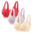 thumbnail image 1 of Timegard 3pc Wireless Bras for Women Front Closure Full Support Wide Strap Comfort Breathable Everyday Bra, 1 of 4
