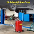 thumbnail image 1 of GloryStar 20 Gallon Waste Oil Drain Tank, Air Operated Portable Oil Drainer with Adjustable Funnel, Fluid Fuel Transfer Drainage with Wheels, Oil Change Container for Automotive Workshops, 1 of 7
