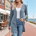 thumbnail image 2 of AELand Women's Long Sleeve Cardigan Sweater Lightweight Button Down Brushed Knit Tops with Pockets,S~2XL, 2 of 7