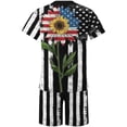 thumbnail image 4 of cllios Mens Independence Day Short Sets 4th of July Short Sleeve Tshirts and Drawstring Short Matching Suits Stars and Stripes Graphic Muscle Tracksuits Sets with Pockets, 4 of 5