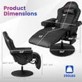thumbnail image 3 of Goplus Fauteuil Inclinable de Jeu avec Massage, Hauteur Réglable, Chaise Pivotante de Course avec Porte-Gobelet, Noir, 3 of 9