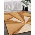 thumbnail image 3 of Ahgly Company Tapis d'Intérieur Lavables en Machine, Carrés, Transitionnels, Orange Jaune, 8' Carré, 3 of 7