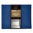 thumbnail image 3 of Hotel Style 4-Piece 600 Thread Count Navy Egyptian Cotton Adult Bed Sheet Set, Queen - Deep Pocket, 3 of 5