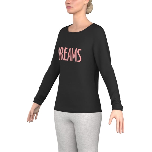 Chandail en modal à Manches Longues pour Femmes, Doux et Confortable, Mode, Col Ras du Cou, avec Imprimé Graphique