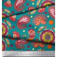 thumbnail image 2 of Soimoi Modal Satin Fabric Mandala & Paisley Ethnic Decor Fabric Printed Yard 42 Inch Wide, 2 of 3