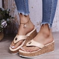 thumbnail image 2 of Fsgntruao Nouvelles Chaussures à Talon Incliné pour Femmes Sandales d'Été Décontractées à Bout entre-Doigts Pantoufles, 2 of 6