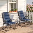 thumbnail image 2 of Outsunny Outdoor Rocking Chair and Table Set, Folding Bistro Set, Blue, 2 of 10