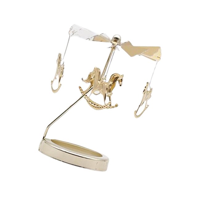 Xingzhi Rotating Candlestick Metal Rotating Tea Light Candle Holder for Fireplace Horse