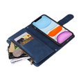 thumbnail image 4 of Case for iPhone 12 Cover Zipper Pocket Wallet Case Magnetic Protective - Blue, 4 of 5