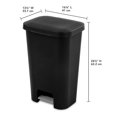 thumbnail image 3 of Sterilite 11.9 Gal Rectangle Step On Trash Kitchen Wastebasket (8 Pack), 3 of 9