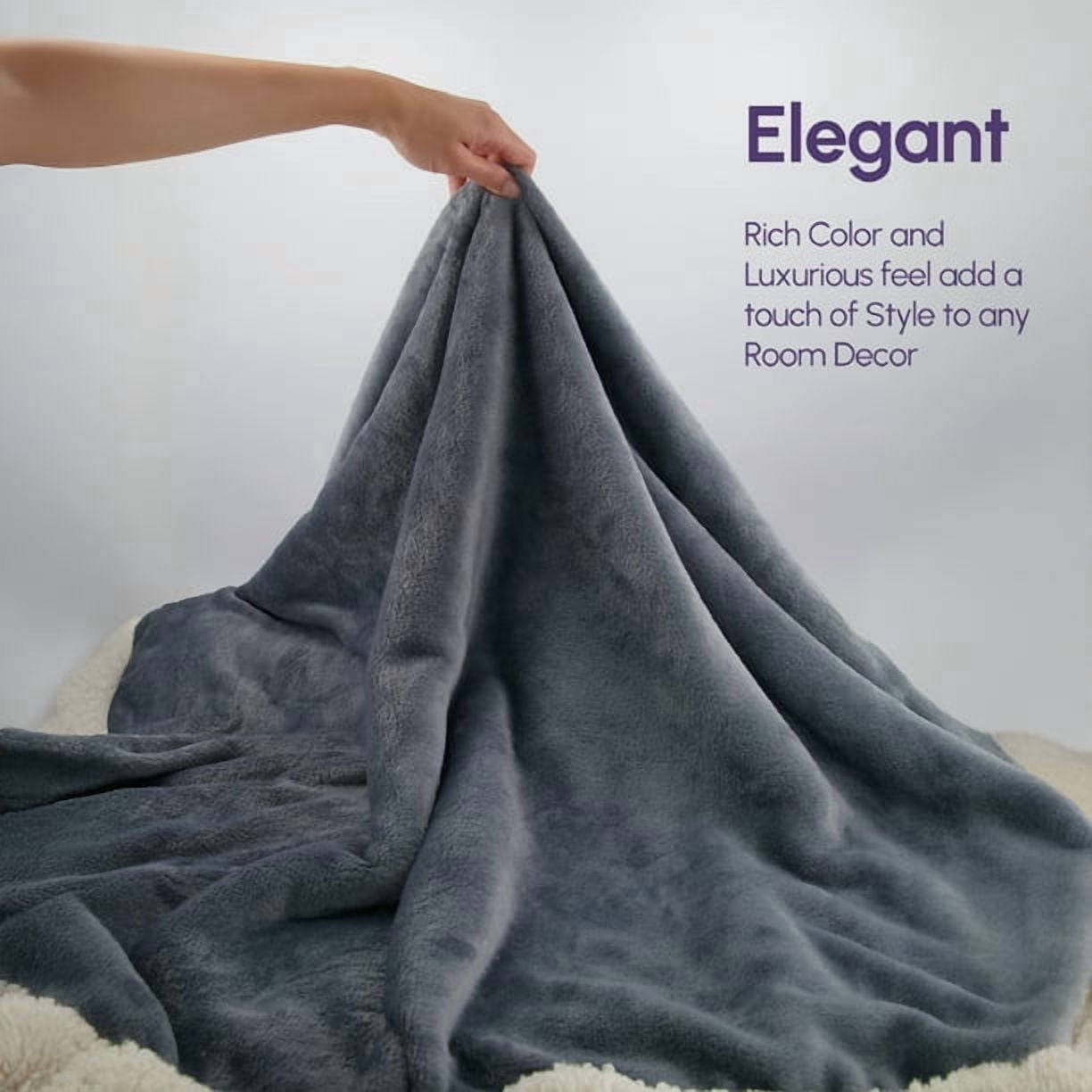 Beddora Luxury Flannel Sherpa Throw Blanket – 50” x 60” – Ultra-Soft & Warm – 450 GSM Plush Reversible Fleece – Cozy Winter Couch or Bed Blanket