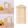 thumbnail image 2 of 1/12 mini house Miniature Exterior Inward Open 6-panel Wood Door with Steepletop, 2 of 8
