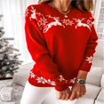 thumbnail image 3 of Chandails de Noël Laids pour Femmes Col Roulé Manches Longues Imprimé Flocon de Neige Élan Hauts en Tricot Ample, 3 of 7