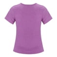 thumbnail image 4 of PMVFHDE T-Shirt à Manches Courtes Col Rond Uni pour Filles, Coupe Ample, Décontracté, Usage Quotidien, Violet, 6-7 Ans, 4 of 8