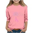 thumbnail image 1 of YUNAFFT T-Shirt Imprimé Décontracté pour Enfants Sensibilisation au Cancer du Sein Design Ruban Manches Courtes et Longues Col Rond, 1 of 4