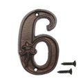 thumbnail image 1 of 4.6" Cast Iron House Numbers- Solid & Heavy Duty Rustic Decorative Numbers with Fleur De Lis Design for House Home Address Plaque Garden Yard Post Mailbox Hanging Wall Sign Letters Decor, 1 of 5