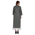 thumbnail image 4 of Bimba Kurta Droite Unie Ethnique Indienne pour Femmes à Col Mandarin avec Encolure Plissée en Coton, 4 of 7