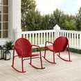 thumbnail image 2 of Crosley Furniture Fauteuil Berçant en Métal Griffith, Fini Rouge Vif Lustré (Ensemble de 2), 2 of 7