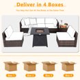 thumbnail image 3 of Gymax 7PCS Rattan Patio Sectional Furniture Set w/ 30'' Fire Pit Table & Navy Cushion, 3 of 6