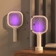 thumbnail image 4 of COM1950s Electric Fly Swatter, Electric Fly Swatter Racket, Electric Fly Swatter, 3000V Rechargeable 2 in 1 Fly Swatter Racket with Purple Light Fly Extinguisher Dual Mode for Indoor and Outdoor Home, 4 of 8