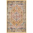 thumbnail image 1 of homeroots home decor 385559 2’ x 3’ Ivory and Yellow Center Medallion Scatter Rug, 1 of 1