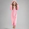 thumbnail image 2 of FAIWAD Girls Fleece Jumpsuits Kids Hooded Button Up Rompers Winter Warm Fuzzy Cute Jumpsuits, 2 of 6