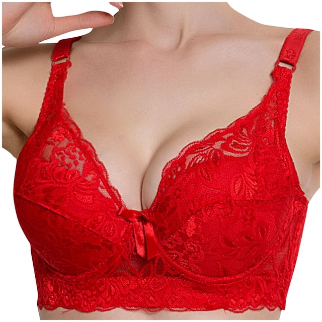Saving Clearance 2025!Womens Plus Size Bras,,Woman's Solid Color Front Buckle Elastic Style Medium Sized Bra Without Steel Rim