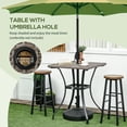 thumbnail image 4 of Outsunny Wicker Dining Table with Umbrella Hole, Coffee Table, Light Grey, 4 of 10