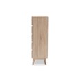 thumbnail image 5 of Baxton Studio Miren Mid-Century Modern Light Oak and Dark Grey 5-Drawer Chest, 5 of 5