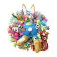 thumbnail image 2 of Floral Easter Bunny Door Hanger Wreath Rabbit Garland Home Party Wall, 2 of 8
