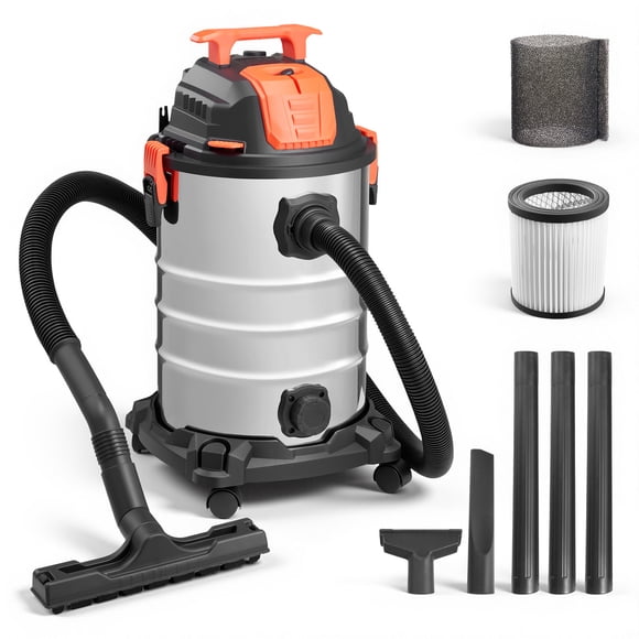 KFFKFF Shop Vac, 8 Gallon Wet Dry Shop Vacuum, 6 Peak HP with One-Button Self-Cleaning, Dual-Filter