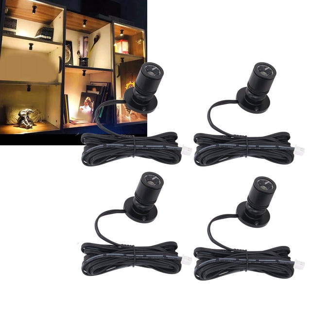 4pcs Mini Spot Lights With Dimmer, LED Dimmable Spotlight Lamp, 5V USB Powered Spotlight For Jewelry Showcase Porch Entryway