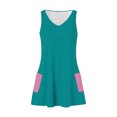thumbnail image 3 of Timegard Robes pour Femmes Col en V Été Décontracté Robes T-Shirt Sortie de Plage Robe Débardeur avec Poches, 3 of 5