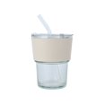 thumbnail image 1 of Lksixu 420ml Office Covered Straw Cup Coffee Cup Transparent Household Glass Cup Kitchen Gadgets, 1 of 6